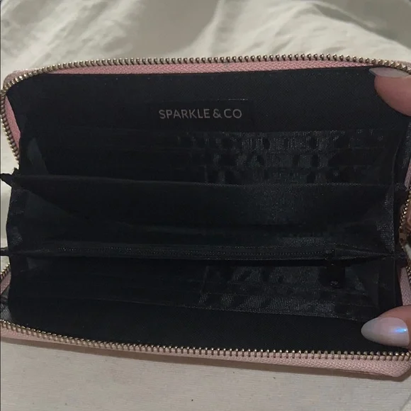 NWOT Pink Glitter Wristlet Wallet Sparkle & Co. - Picture 4 of 5